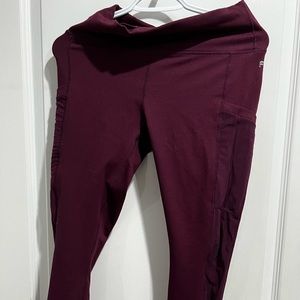 Burgundy Fabletics Leggings